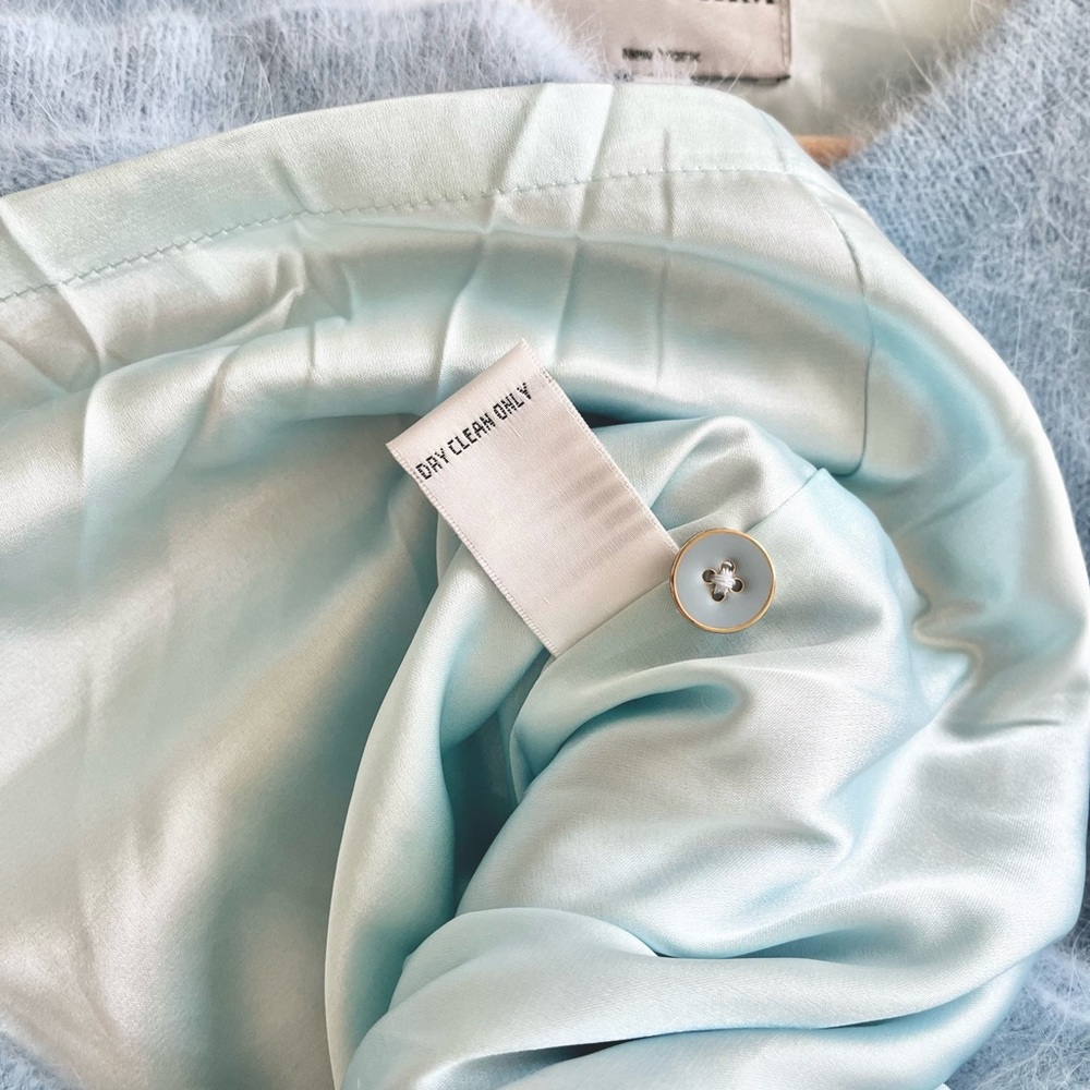 Patty Kim NY Jacket Womens Small S Baby Blue Angora Gold Button Preppy Cardigan - Picture 9 of 11